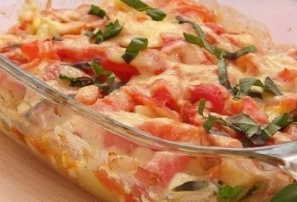 Запеченные кабачки с помидорами и сыром