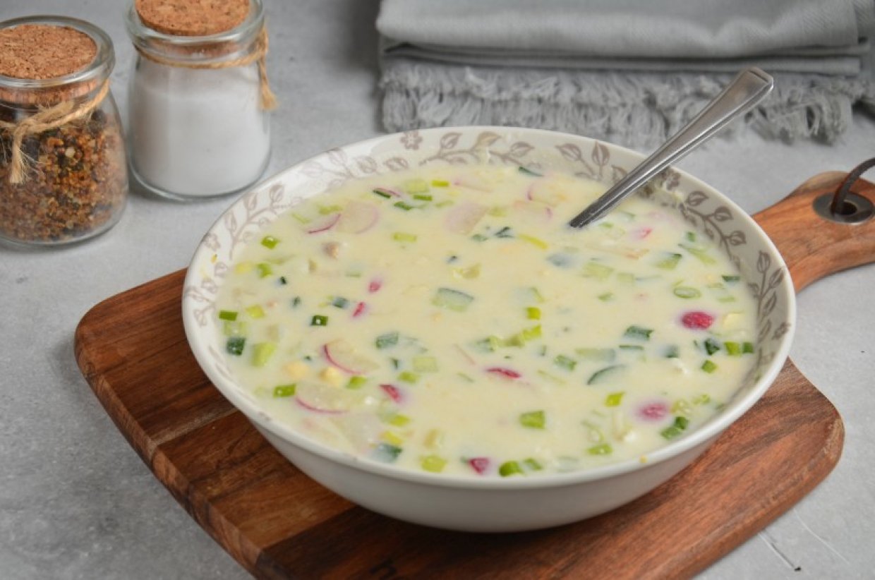 ПП-окрошка із запеченою куркою