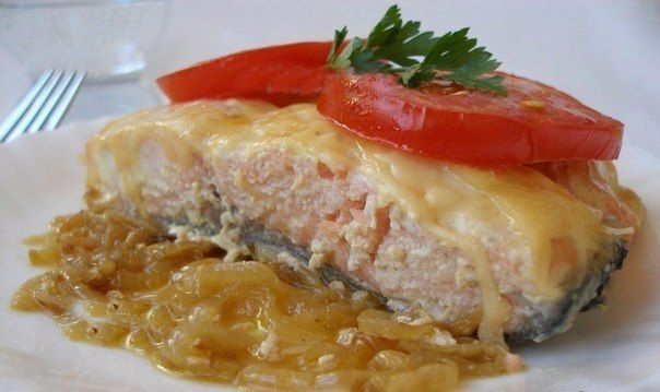 Запеченная семга с сыром