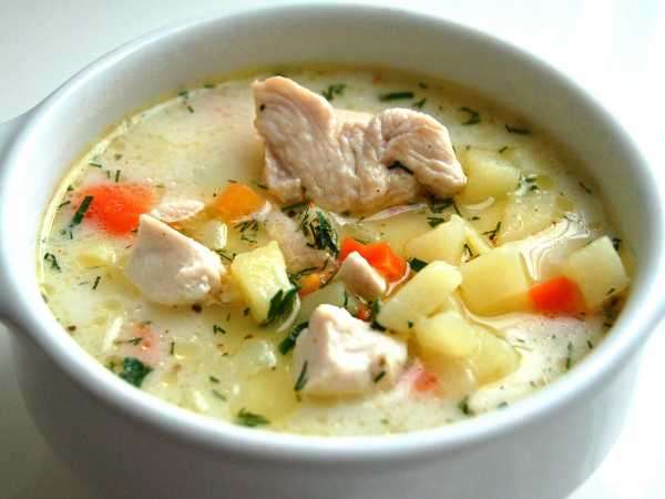 Куриный суп с сыром в мультиварке
