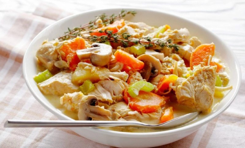 Курица с картошкой и грибами
