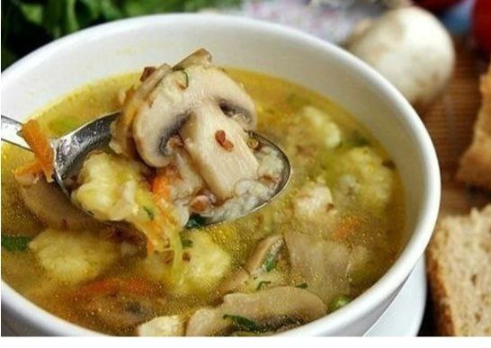 Суп с грибами и клецками