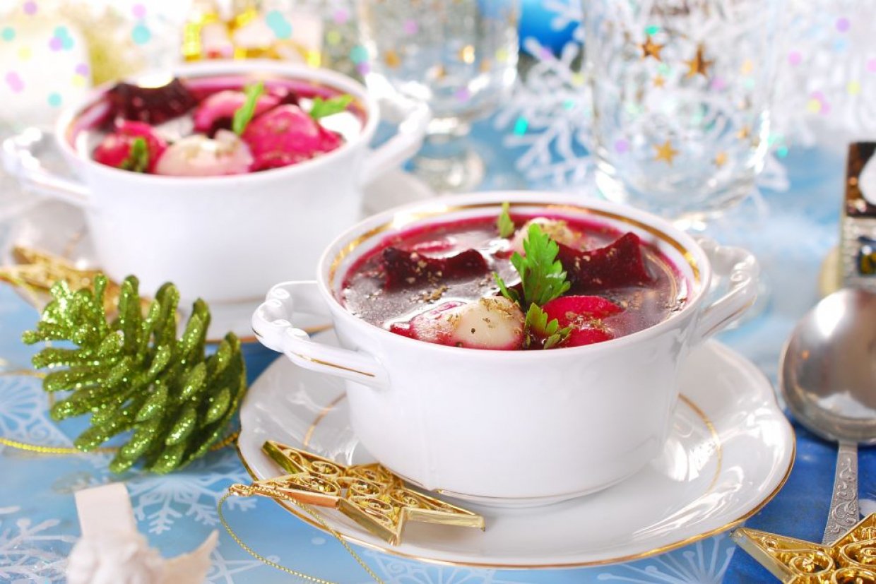 Борщ с галушками