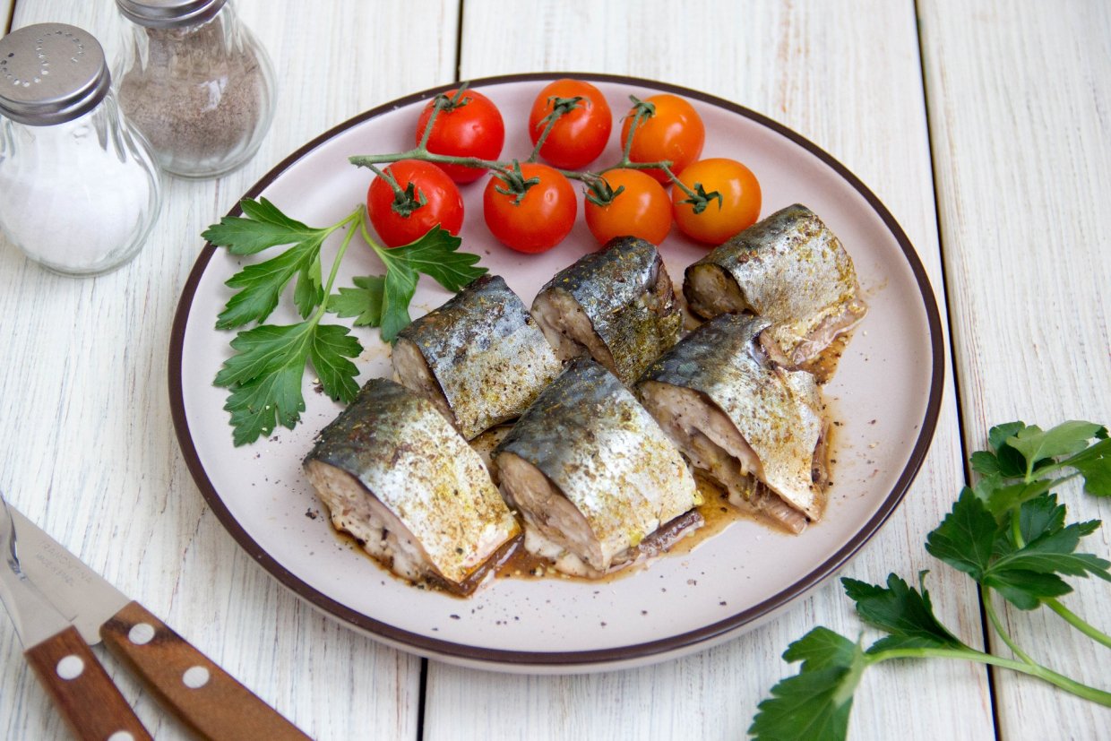 Скумбрия кусочками в духовке