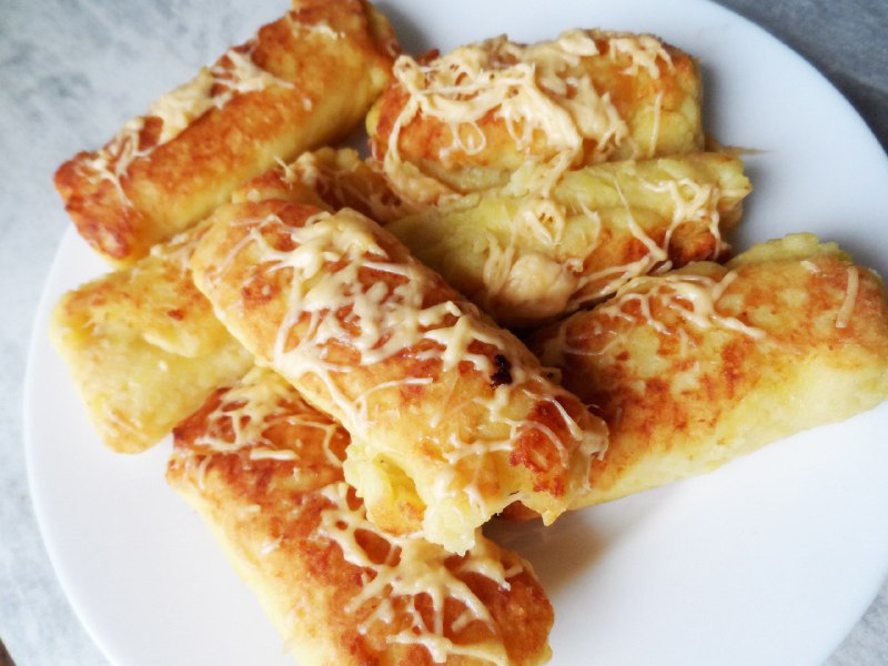 Картофельные рулетики с фаршем