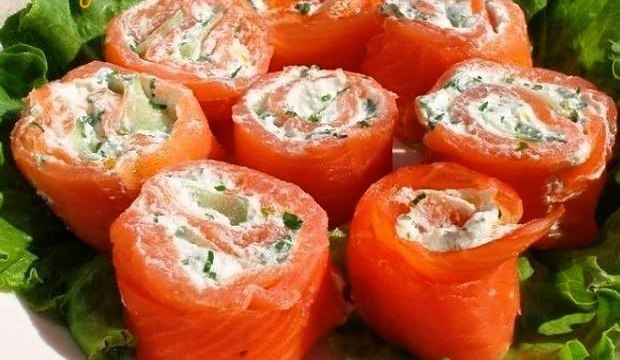 Рулетики из семги