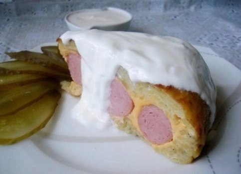 Картофельная запеканка с сосисками и сыром