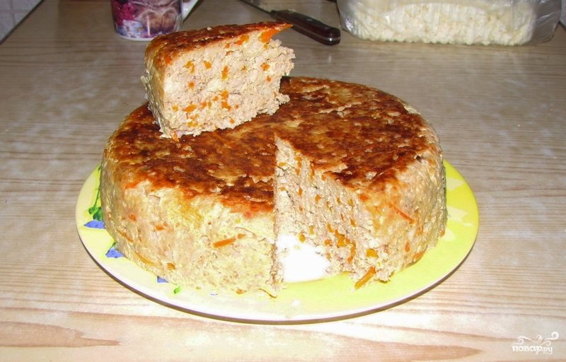 Запеканка мясная в мультиварке