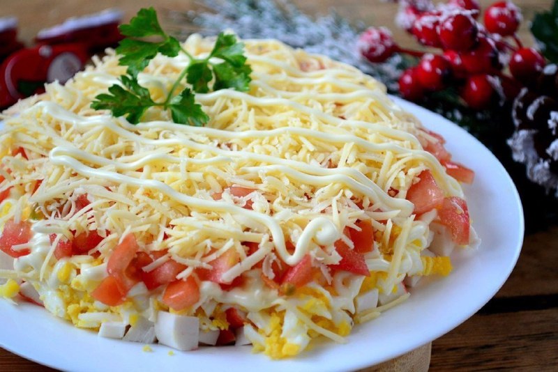 Листковий салат з крабовими паличками