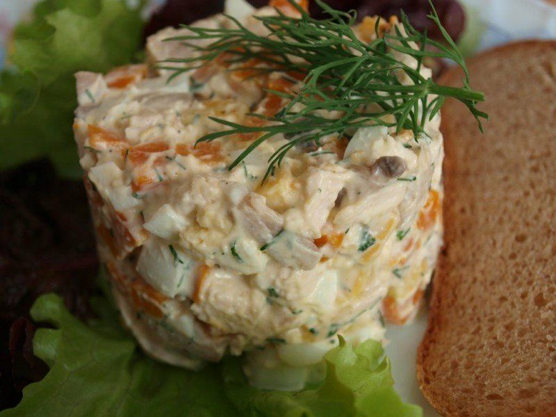 Курча з грибами