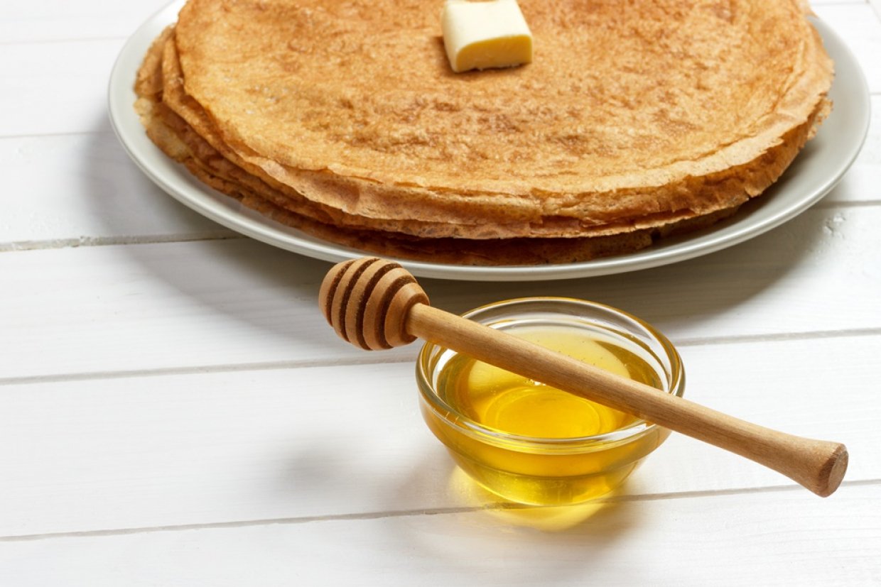 Млинці на кефірі з крохмалем