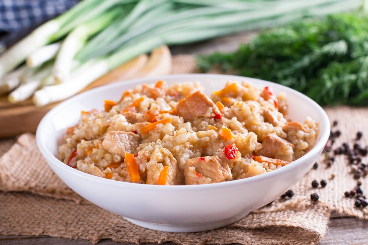 Плов с перловкой и свининой