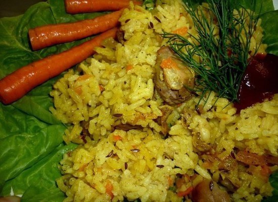Плов з курячими шлуночками у мультиварці