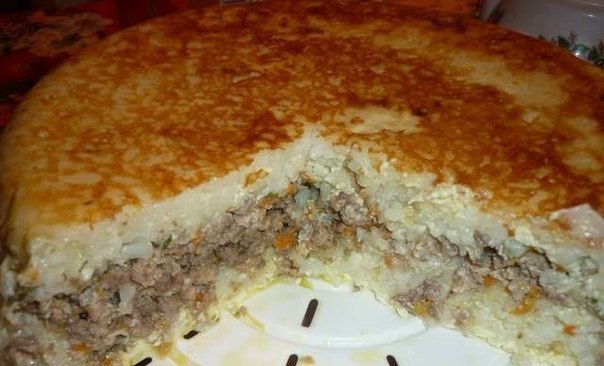 Рисова запіканка з фаршем у мультиварці
