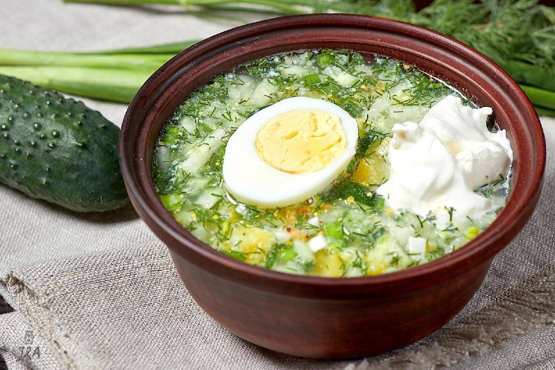 Белая окрошка на сыворотке