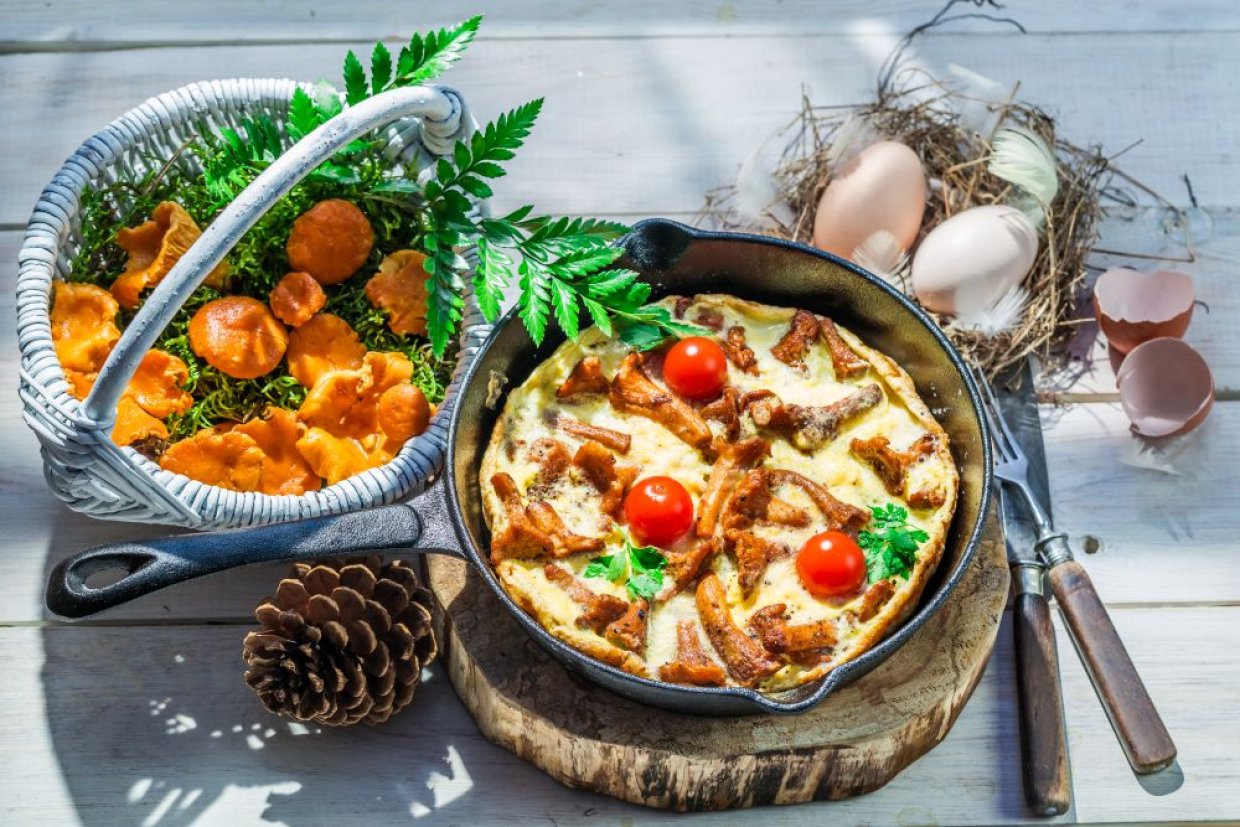 Омлет із лисичками